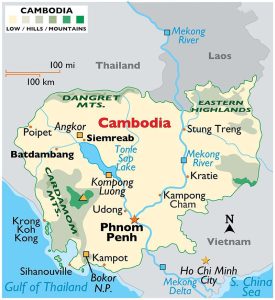 Physical Map Of Cambodia