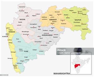 Administrative And Political Map Of Indian State Of Maharashtra, India