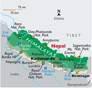Physical Map Of Nepal