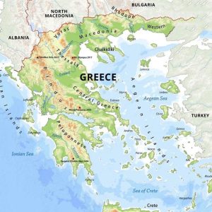 Bản đồ địa Hình Hy Lạp Chi Tiết